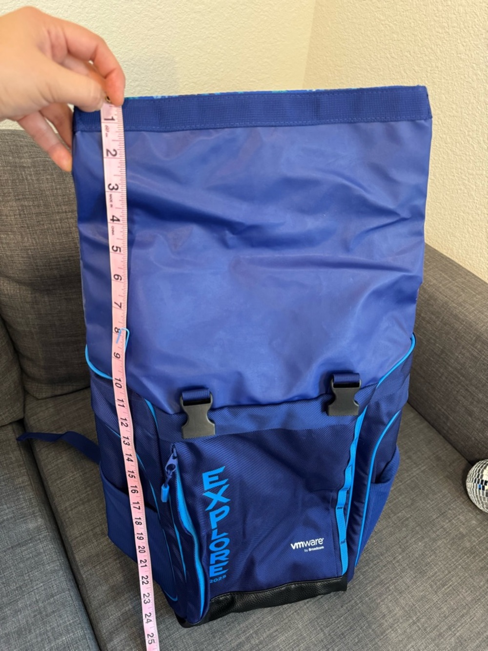 NEW - Blue Roll-Top Multiple Pockets Backpack 🎒 - Picture 9 of 16